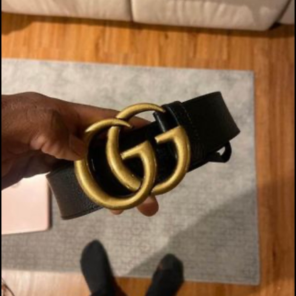 Gucci Black Leather Belt